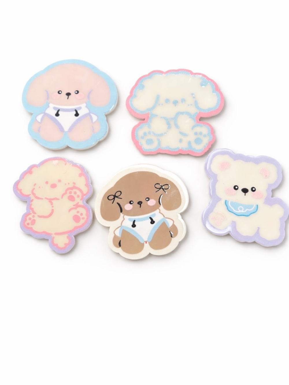 Kawaii Puppy Bear Hair Clips Set 5 Pastel Cute Clips Sanrio Style
